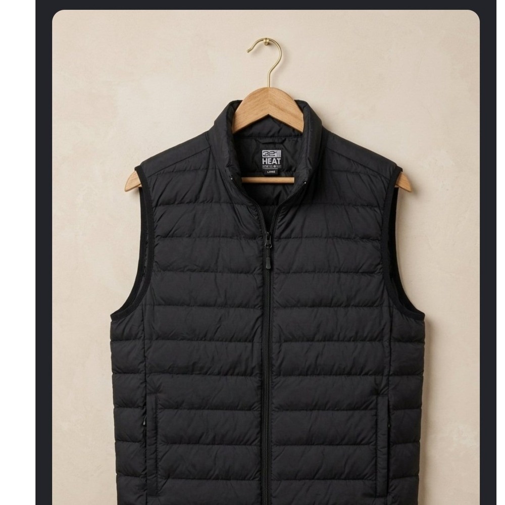 32 Degrees Heat Black Lightweight Puffer Vest Women Size Medium Full Zip Quilted